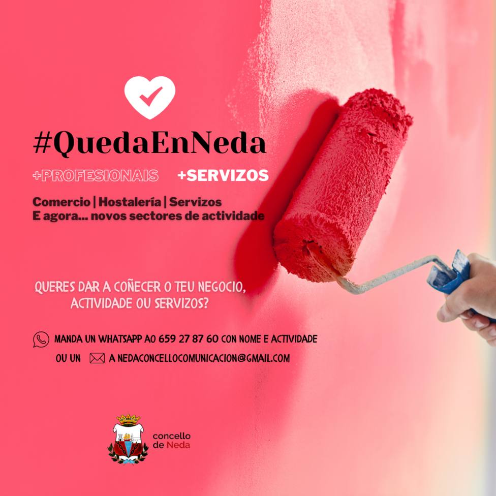 Cartel informativo de la campaña QuedaEnNeda
