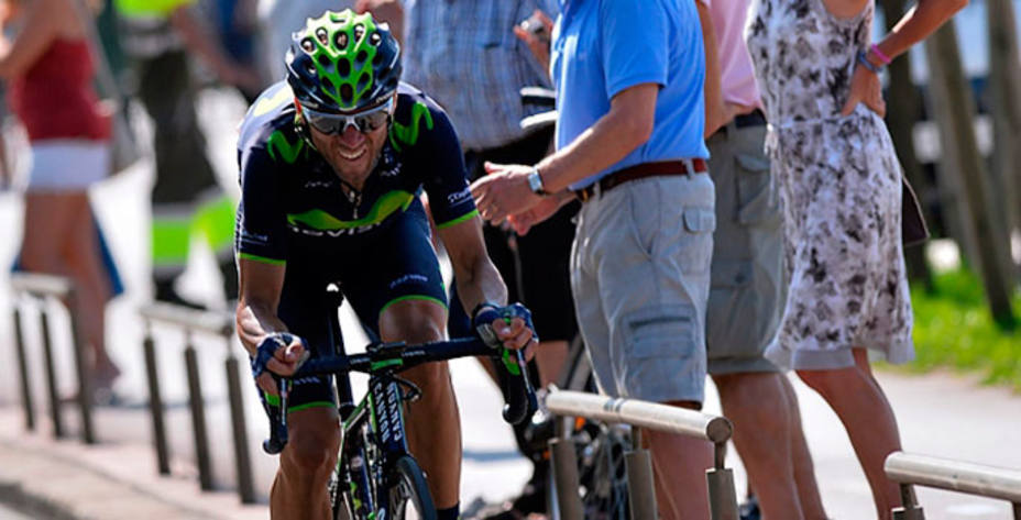 Alejandro Valverde fue el más fuerte en la meta de La Zubia. Foto: Team Movistar.