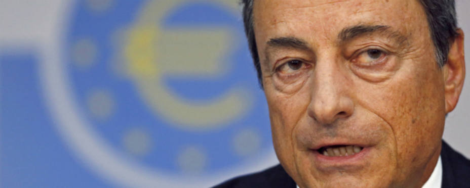 Mario Draghi durante la rueda de prensa. REUTERS