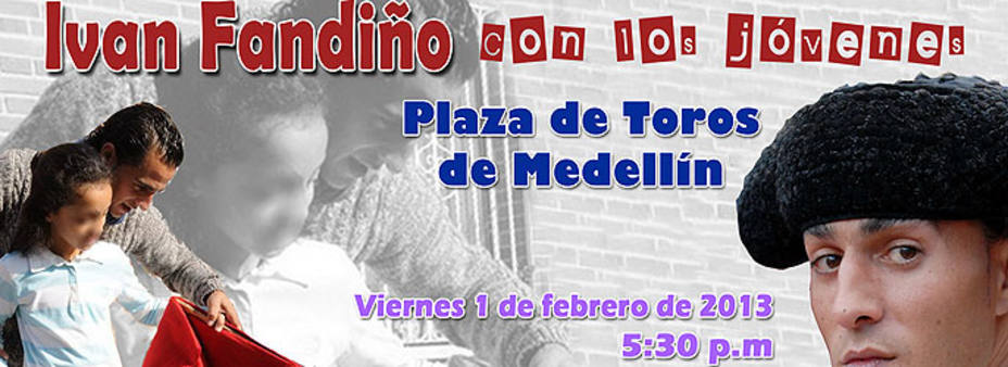 Cartel anunciador de la clase que impartirá Iván Fandiño en la plaza de Medellín