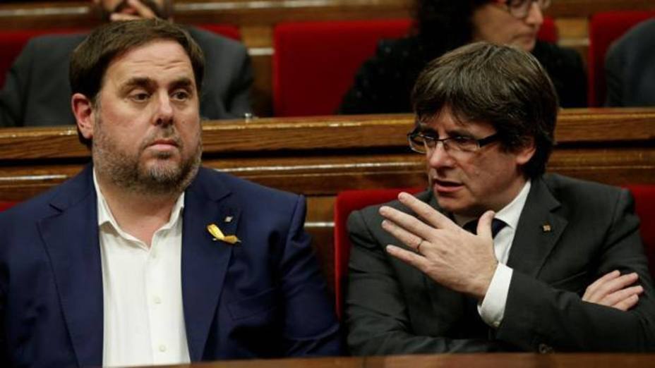 Junqueras y Puigdemont. Foto ABC
