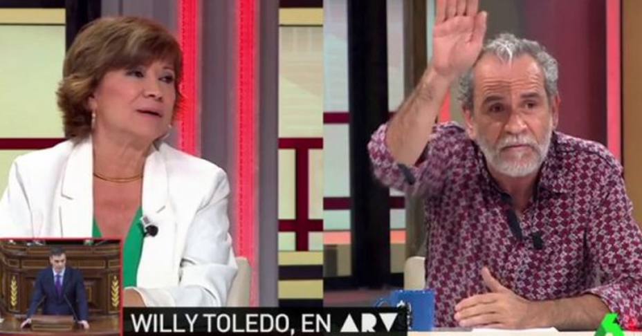 Tenso desencuentro entre Willy Toledo y Nativel Preciado en Al Rojo Vivo