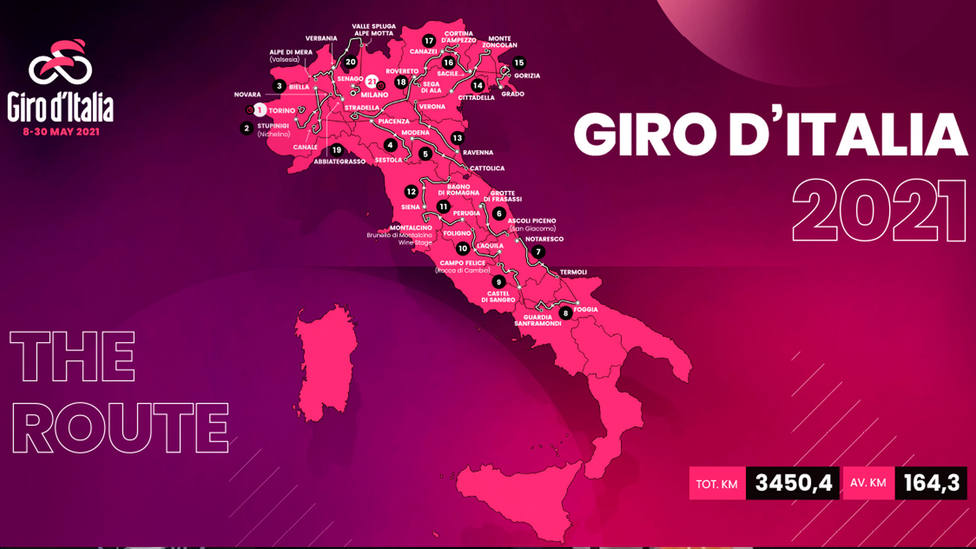 Recorrido del Giro de Italia 2021