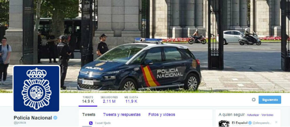 Perfil en Twitter de la Policía Nacional