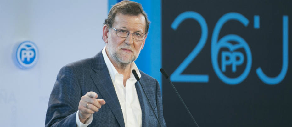 Mariano Rajoy durante el acto en Durango, Vizcaya. PP