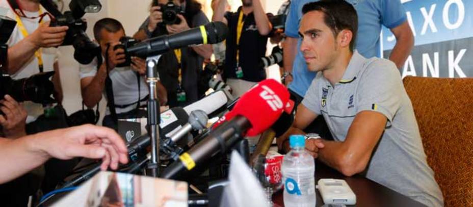 Alberto Contador, durante la rueda de prensa (Reuters)