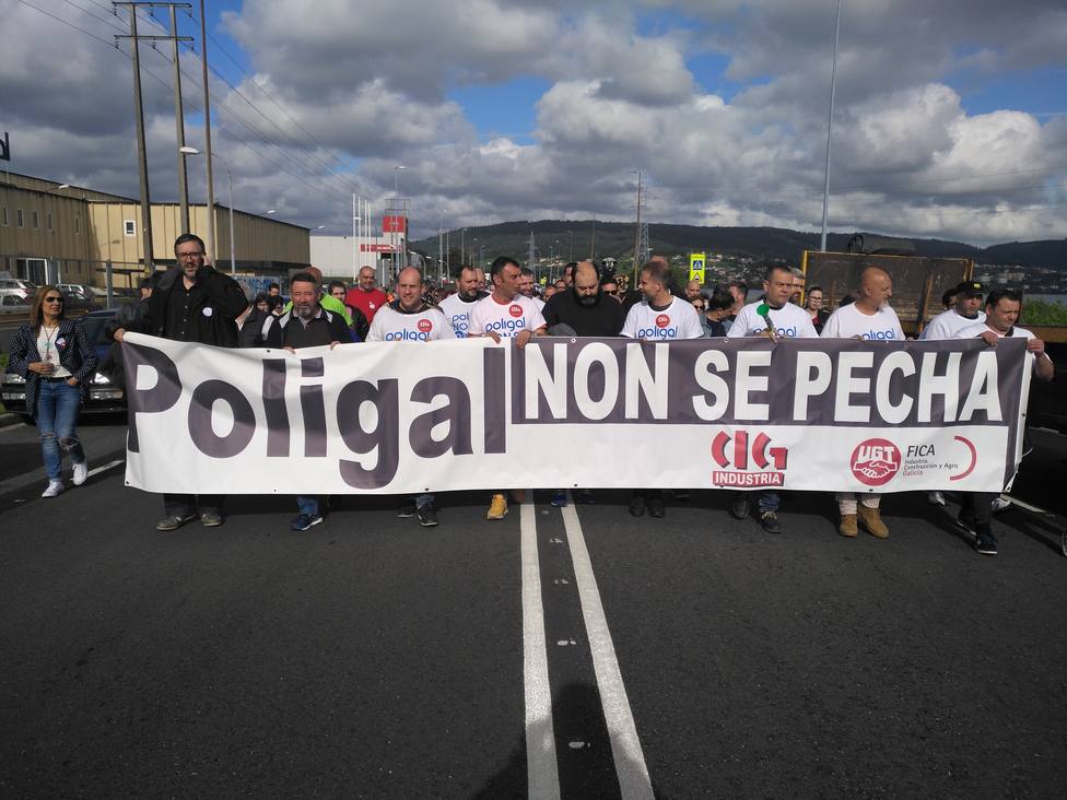 Ultima manifestación celebrada en apoyo a los trabajadores de la planta de Narón