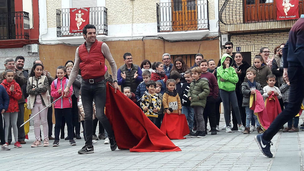 Emilio de Justo durante la exhibición de toreo de salón que ofreció en Torrejoncillo (Cáceres)