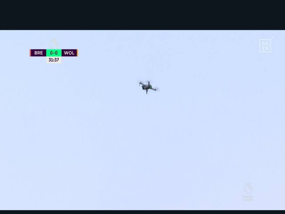Imagen del dron en la señal de DAZN