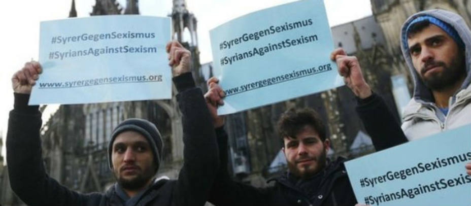 Inmigrantes sirios protestan en Colonia. Reuters