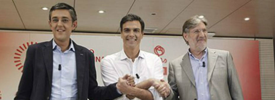 Pedro Sánchez, Eduardo Madina y Pérez Tapias / EFE