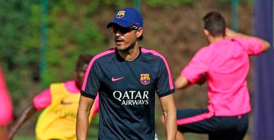Luis Enrique, entrenador del Barça, durante el entrenamiento.FCBarcelona.
