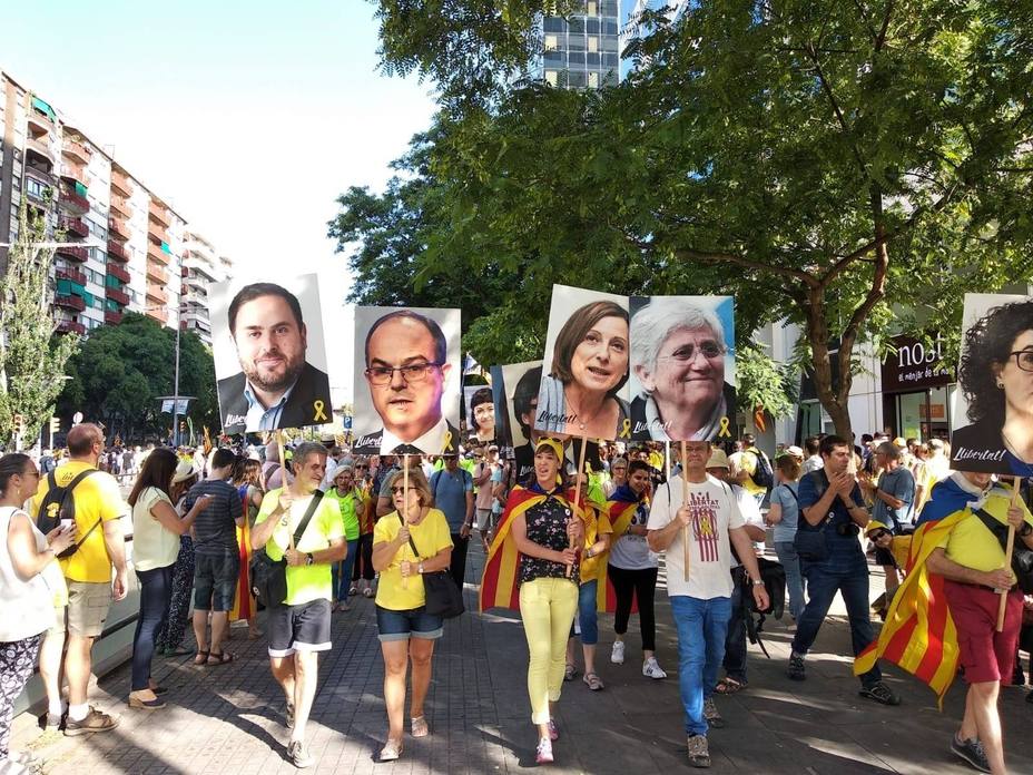 Manifestacion en Barcelona para pedir libertad para los presos soberanistas