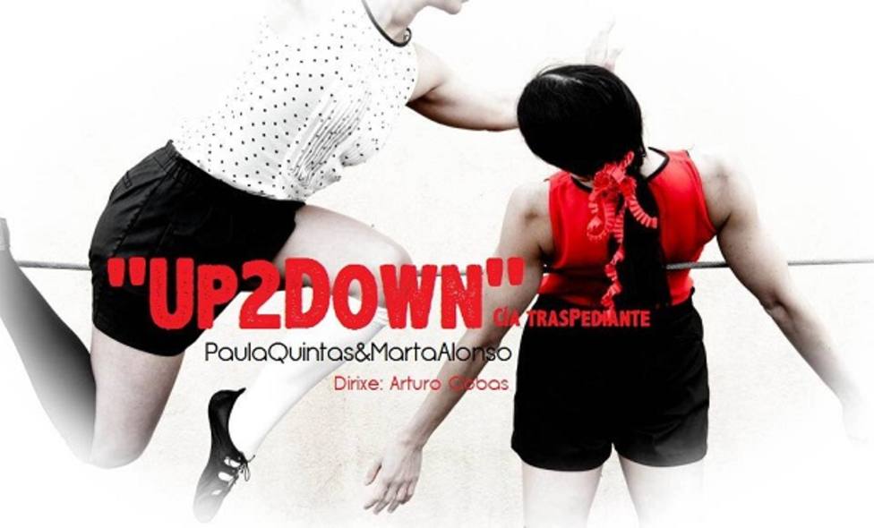 Cartel anunciador de la obra UP2Down de la cía Traspediante Danza