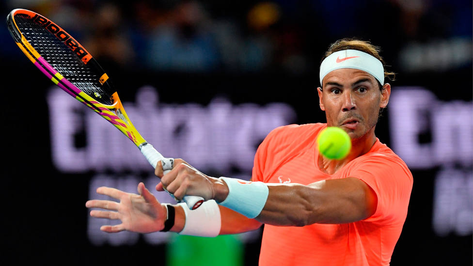 Imagen de Rafa Nadal, en el partido de tercera ronda del Open de Australia ante el norteamericano Mmoh. EFE