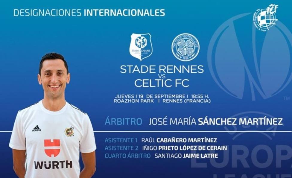 Sánchez Martínez dirigirá esta noche el Stade Rennais - Celtic FC