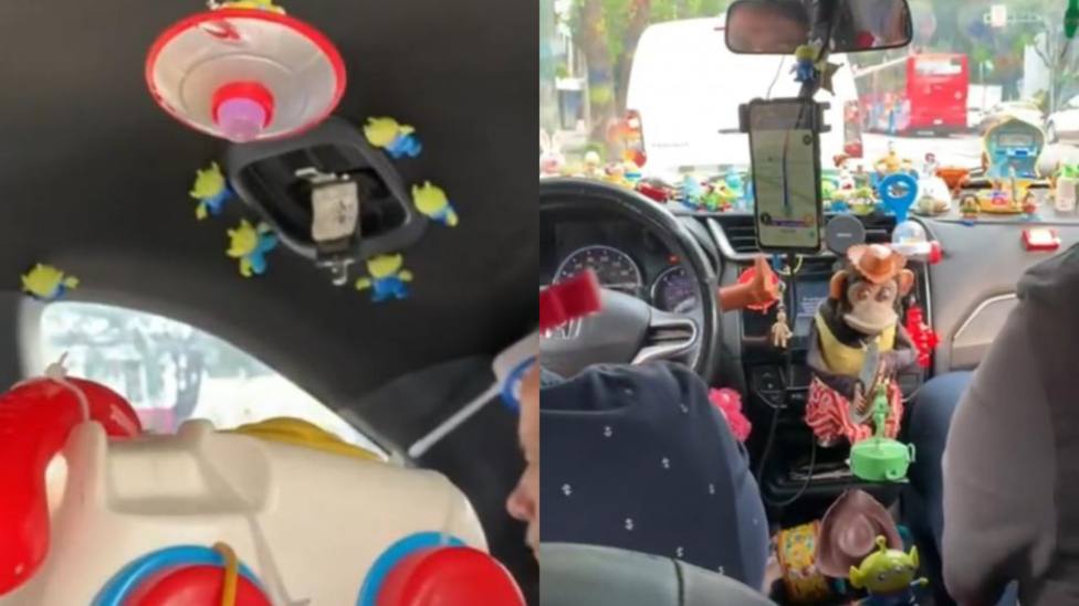 Las imágenes del taxi decorado con juguetes de Toy Story