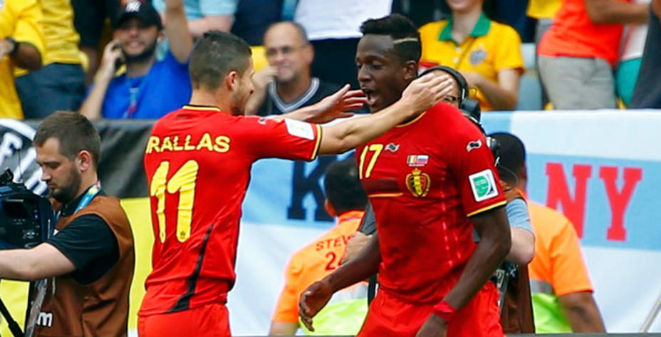 Origi celebra el gol de la victoria de Bélgica (Reuters)