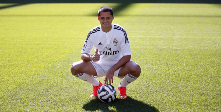 Chicharito Hernández, presentado en el Real Madrid.