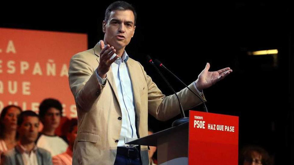 Pedro Sánchez durante un acto de partido duante la pasada campaña electoral. Foto: EFE