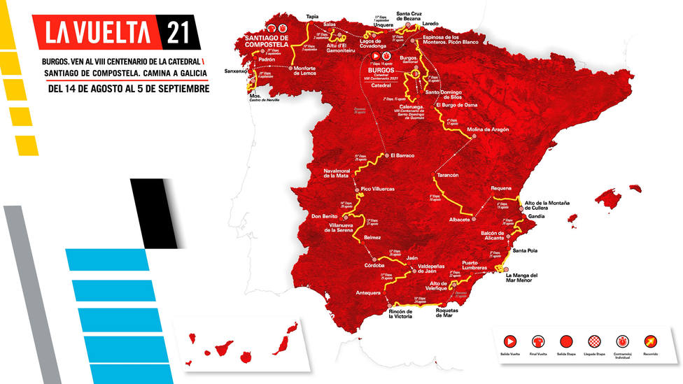 Recorrido oficial de La Vuelta a España 2021