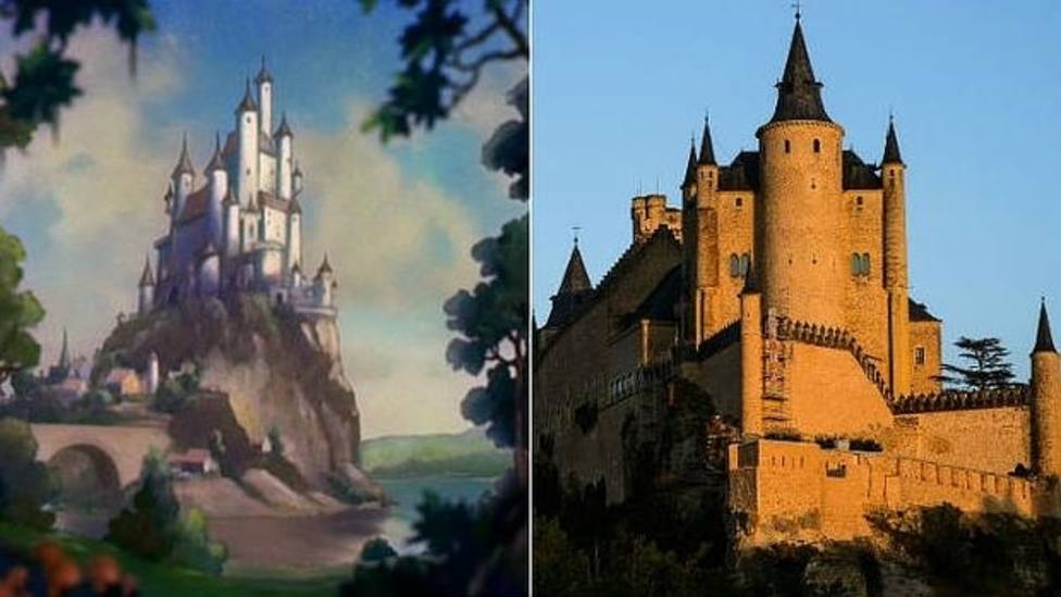 Castillo de Blancanieves de Disney y Alcázar de Segovia