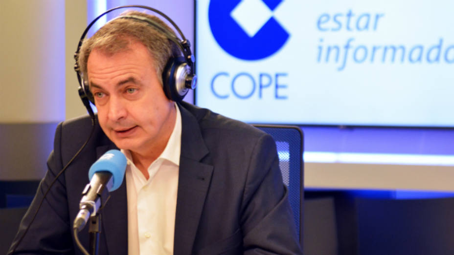 José Luis Rodríguez Zapatero en el estudio de la Cadena COPE.
