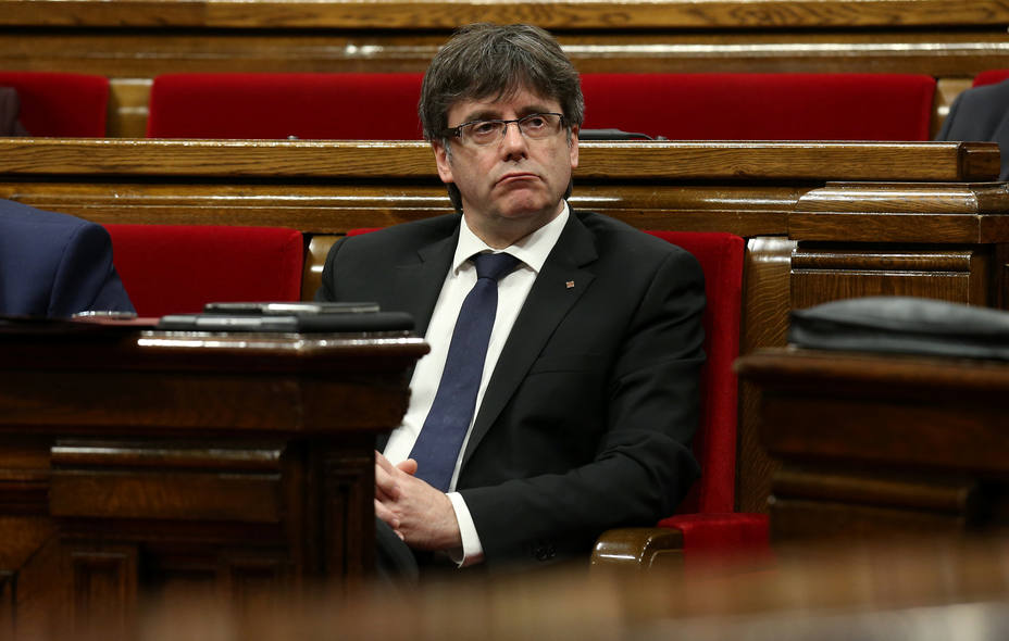Carles Puigdemont en el Parlamento de Cataluña. REUTERS