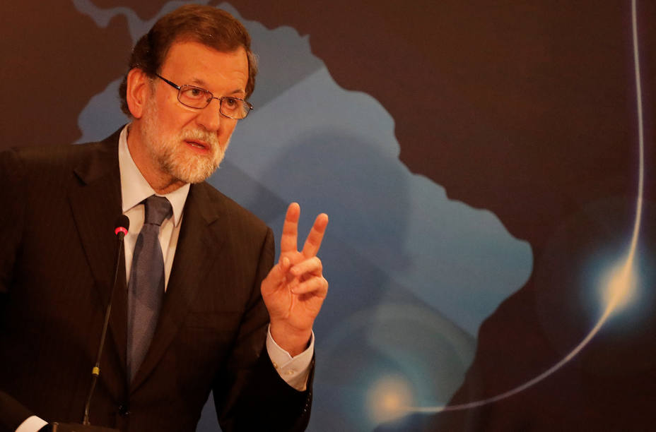 Mariano Rajoy durante una comparecencia de prensa en Sao Paulo. REUTERS