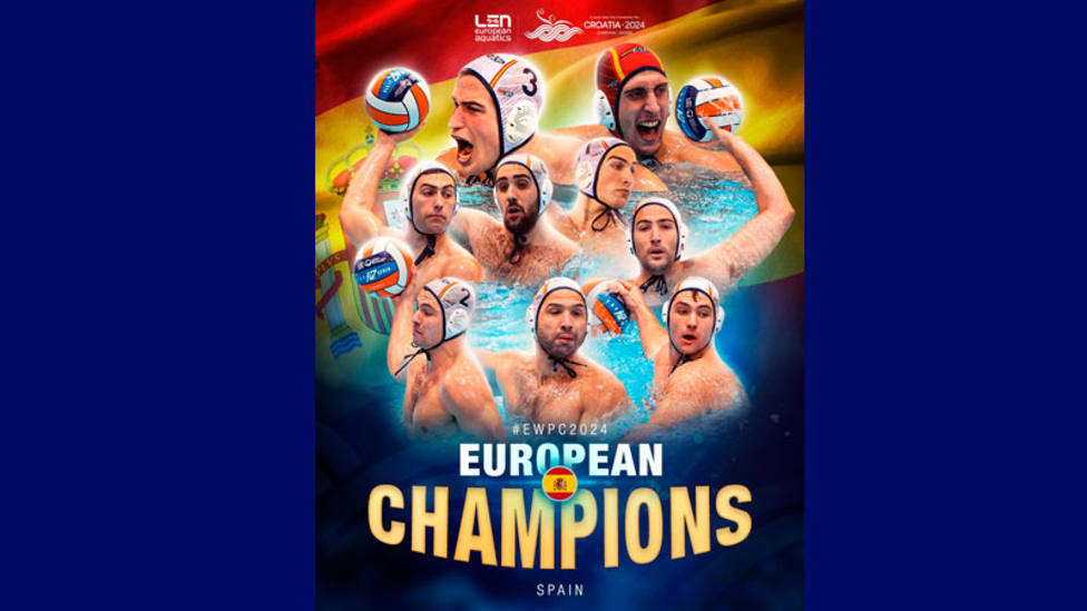 La selección española, campeona de Europa de waterpolo