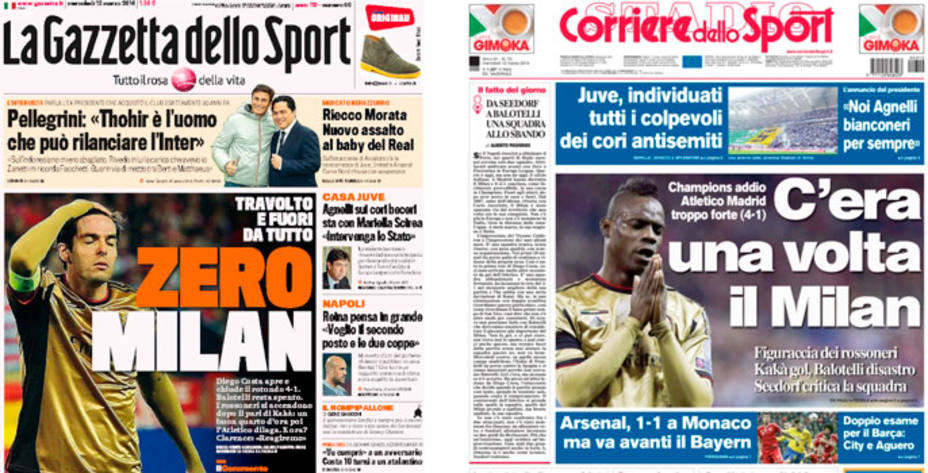 La prensa italiana se rinde a la superioridad rojiblanca.
