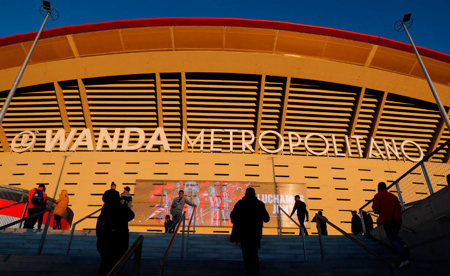 Imagen del Wanda Metropolitano en la previa del derbi. REUTERS