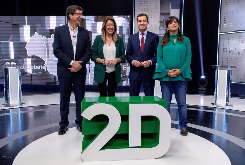 Juanma Moreno saca los colores a Susana Díaz por los hospitales andaluces en el debate de Canal Sur