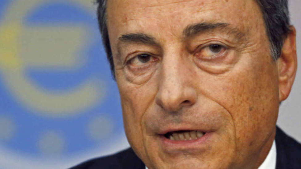 Mario Draghi durante la rueda de prensa. REUTERS