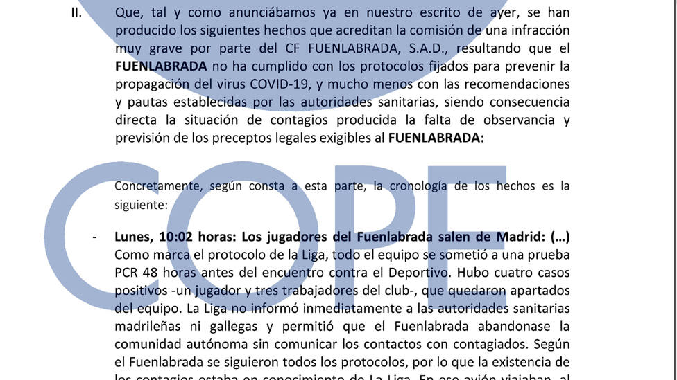 Denuncia del Deportivo de la Coruña ante el Comité de Competición contra el Fuenlabrada