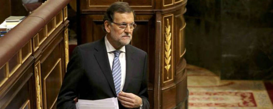 Mariano Rajoy después de pronunciar su discurso. EFE.
