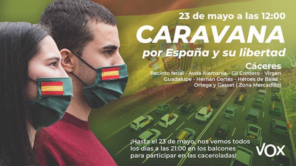 La Caravana por Espa a y su libertad convocada por VOX recorrer