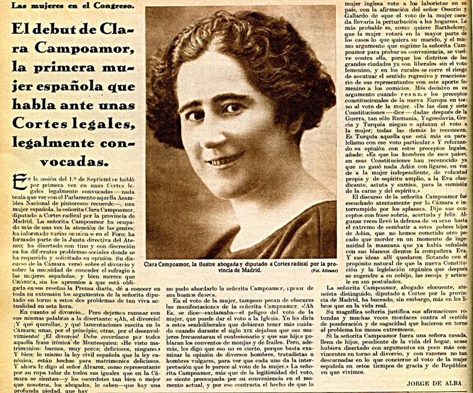 Clara Campoamor sufragio femenino