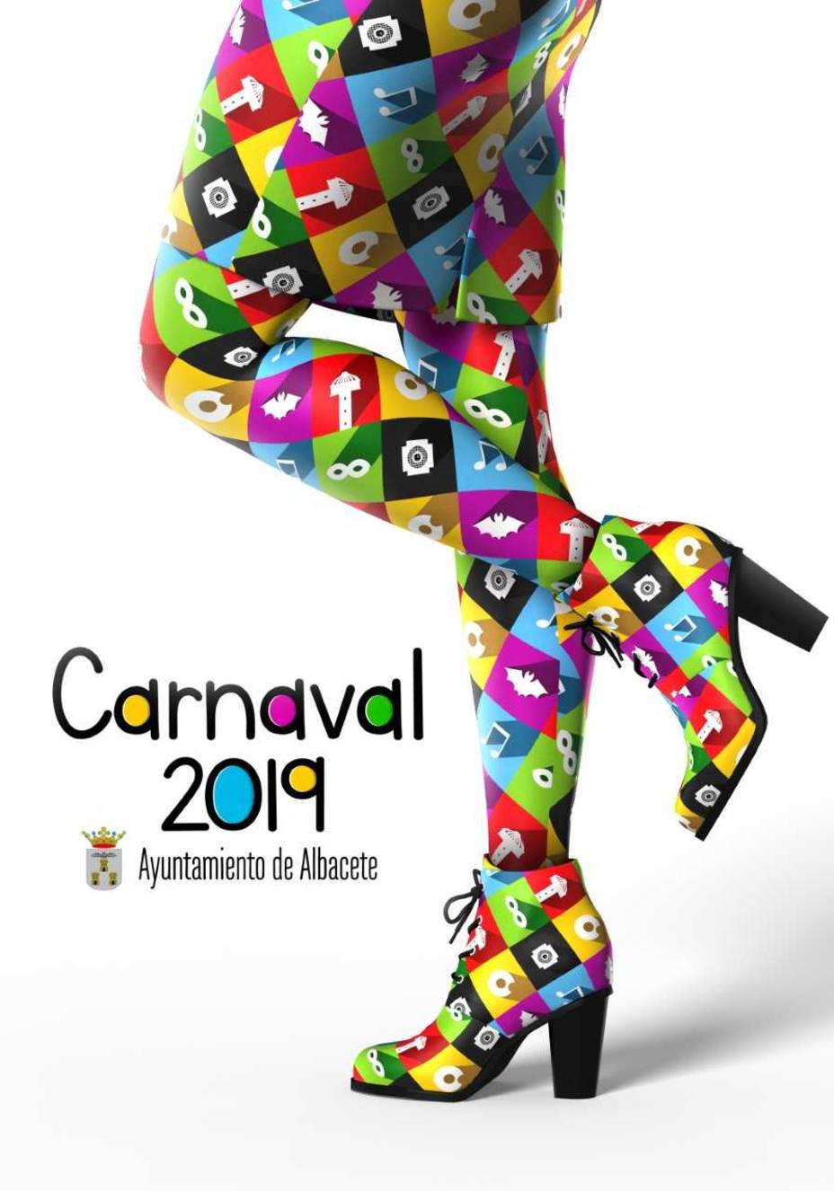 ‘Bonito disfraz’, obra de Rubén Lucas García, ganador del Cartel de Carnaval 2019