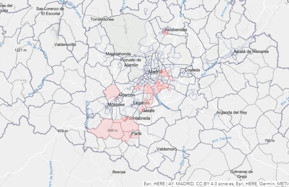 Buscador de calles confinadas de Madrid: mapa de zonas con restricciones de la Comunidad de Madrid