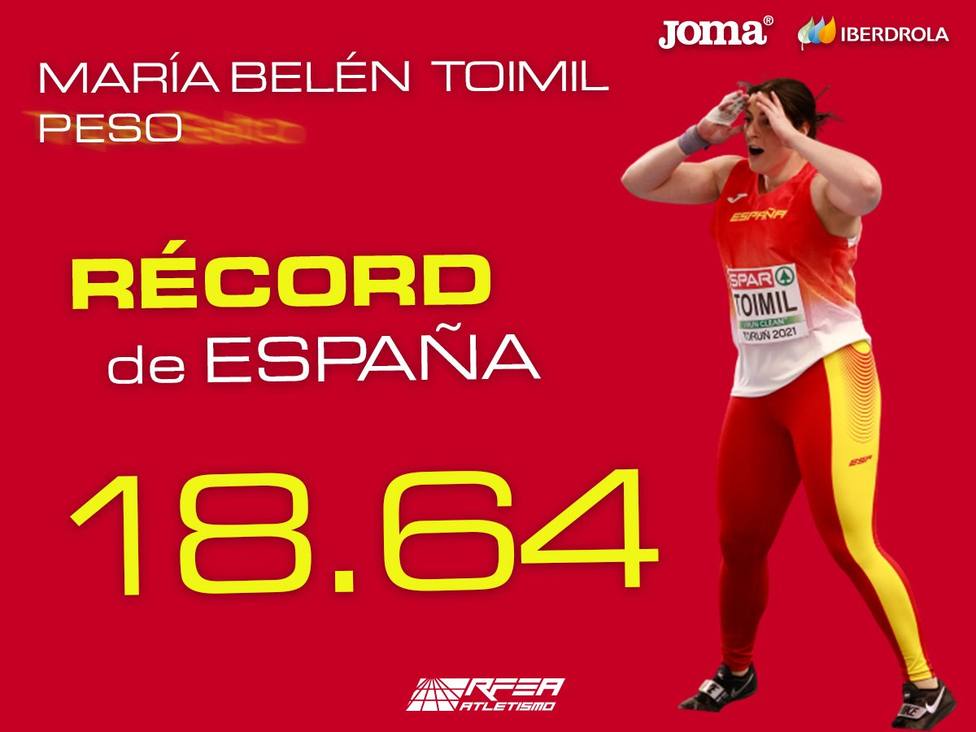 María Belén Toimil pulveriza el récord de España de lanzamiento de peso