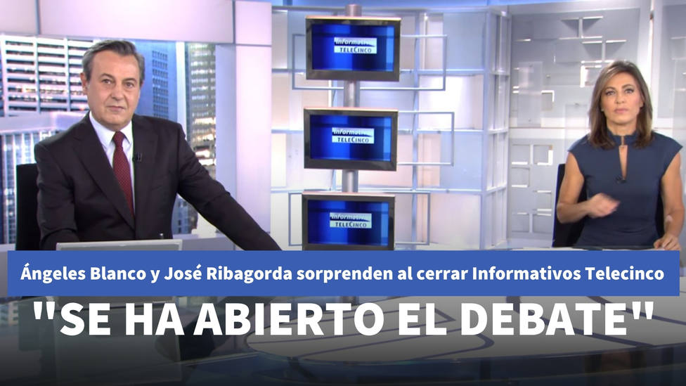Ángeles Blanco y José Ribagorda sorprenden al cerrar Informativos Telecinco: Se ha abierto el debate