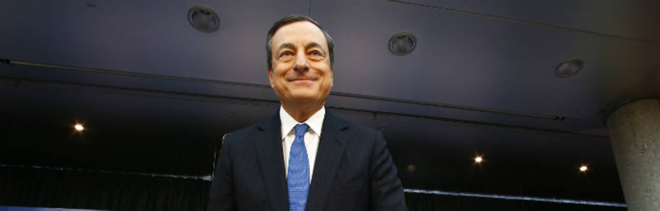 El presidente del BCE antes de dirigirse a la prensa (EFE)