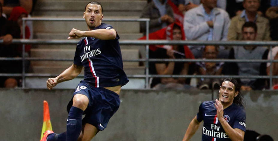 Ibrahimovic fue el claro protagonista del partido inaugural de la Ligue 1. Reuters.