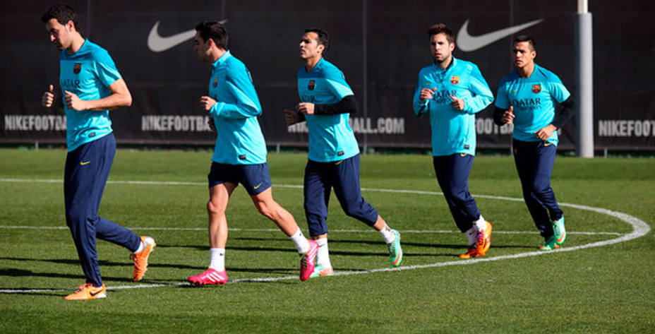 El Barcelona se entrenó para preparar el encuentro ante el Sevilla. Foto: FCB.
