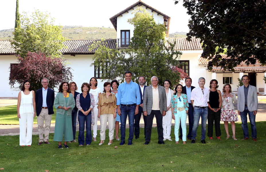 Spanish PM Pedro Sanchez meets with his cabinet in a country house
