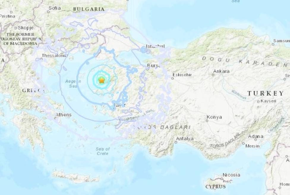 Registrado un terremoto de magnitud 5,1 en el oeste de Turquía que sacude la isla griega de Lesbos