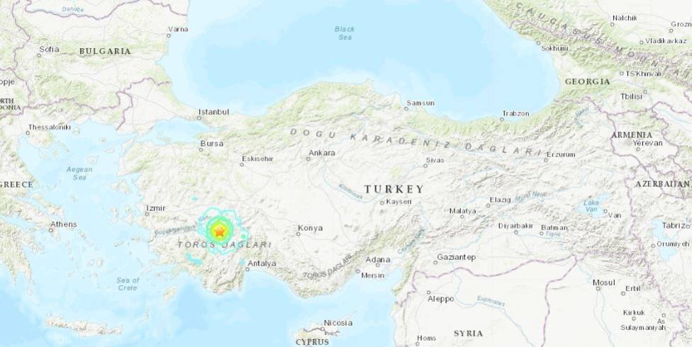 Heridas dos personas a causa de un terremoto de magnitud 6 en el suroeste de Turquía