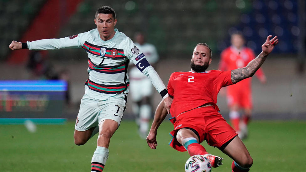 Cristiano Ronaldo durante el Luxemburgo - Portugal. CORDONPRESS