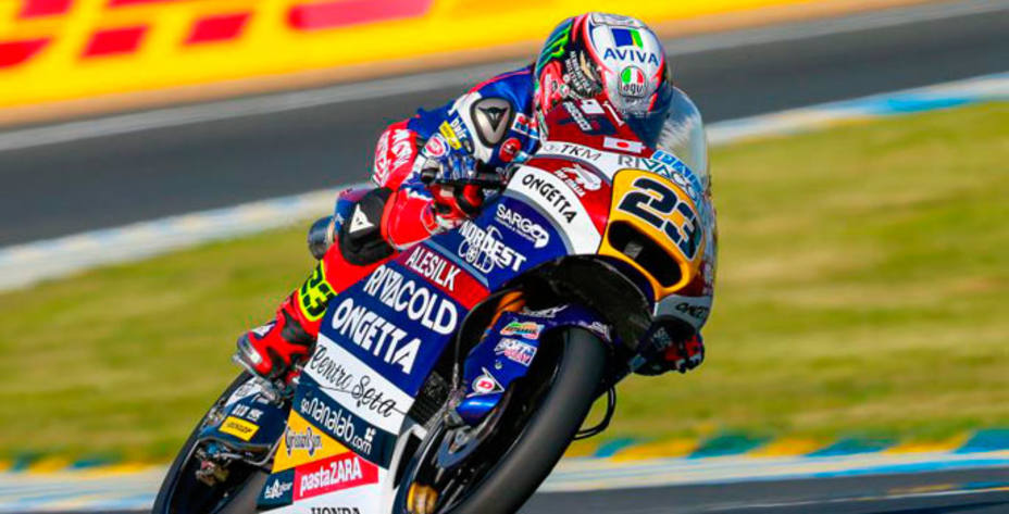 El italiano Antonelli saldrá en cabeza este domingo en Le Mans. Foto: MotoGP.